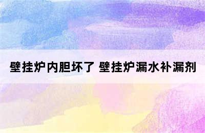 壁挂炉内胆坏了 壁挂炉漏水补漏剂